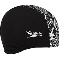 Speedo Boom Endurance Swimming Cap, One Size, Black/White