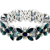 Monet AB Navette And Round Cut Glass Crystal Stretch Bracelet, Multi