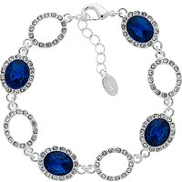 Monet Glass Crystal Pave Bracelet, Silver/Blue