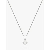 Diamond Collection 18ct White Gold Princess Cut Solitaire Diamond Pendant Necklace, 0.33ct