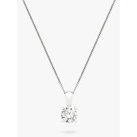 Diamond Collection 18ct White Gold Round Brilliant Solitaire Diamond Pendant Necklace, 0.75ct