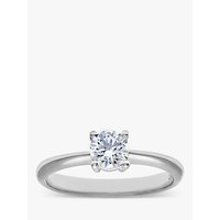 Diamond Collection 18ct White Gold Round Brilliant Diamond Engagement Ring, 0.25ct