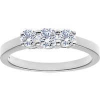 Diamond Collection 18ct White Gold Round Brilliant Diamond Trilogy Engagement Ring, 0.5ct