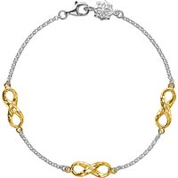 Dower & Hall 18ct Gold Vermeil Triple Infinity Bracelet, Silver/Gold
