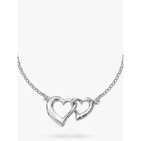 Dower & Hall Sterling Silver Entwined Hearts Pendant Necklace