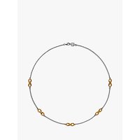 Dower & Hall 18ct Gold Vermeil Infinity Necklace, Silver/Gold