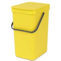 Brabantia Sort & Go Yellow Plastic Rectangular Waste Bin 12L