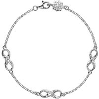 Dower & Hall Sterling Silver Triple Infinity Bracelet, Silver