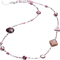 Martick Galaxy Murano Glass And Crystal Long Necklace, Plum
