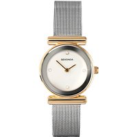 Sekonda 4887.00 Women's Mesh Bracelet Strap Watch, Silver/White