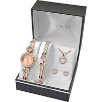 Sekonda 2363G Women's Jewellery Strap Watch, Bracelet, Pendant Necklace And Earrings Gift Set, Rose Gold