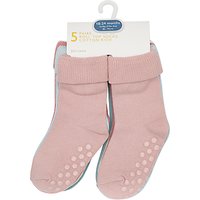 John Lewis Baby Cotton Rich Roll Top Socks, Pack Of 5, Multi/Pastel