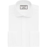 Thomas Pink Placket Super Slim Fit Double Cuff Dress Shirt, White