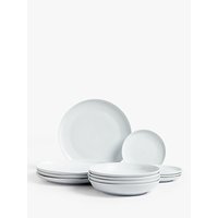 Design Project By John Lewis No.098 Couped Dinnerware Set, 12 Pieces, White