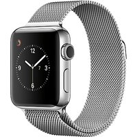 Apple Watch Series 2, 38mm Stainless Steel Case With Milanese Loop, Silver