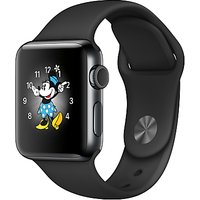 Apple Watch Series 2, 38mm Space Black Stainless Steel Case With Sport Band, Black