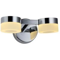 Meroo Clear Chrome Effect LED Double Bathroom Wall Light