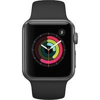 Apple Watch Series 1, 38mm Space Grey Aluminium Case With Sport Band, Black