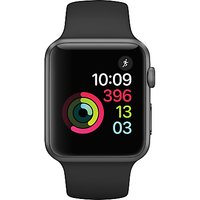 Apple Watch Series 1, 42mm Space Grey Aluminium Case With Sport Band, Black