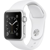 Apple Watch Series 1, 38mm Silver Aluminium Case With Sport Band, White