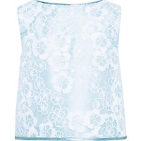 John Lewis Heirloom Collection Girls' Floral Organza Top, Blue