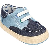 John Lewis Baby Espadrille Boat Shoes, Blue
