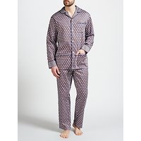 Otis Batterbee Cravat Print Cotton Pyjamas, Cobalt