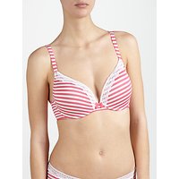 COLLECTION By John Lewis Elle Plunge T-Shirt Bra, Coral/White