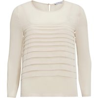 Gina Bacconi Pleated Front Chiffon Top, Butter Cream