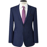 John Lewis Semi Plain Super 100s Wool Travel Suit Jacket, Bright Blue