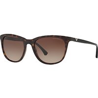 Emporio Armani EA4086 Square Sunglasses, Tortoise/Brown Gradient