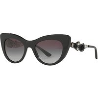 Dolce & Gabbana DG4302B Flower Detail Cat's Eye Sunglasses, Dark Brown
