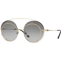 Giorgio Armani AR6043 Round Sunglasses, Gold/Grey Gradient
