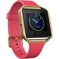 Fitbit Blaze Gunmetal Wireless Activity And Sleep Tracking Smart Fitness Watch, Large, Pink/Gold