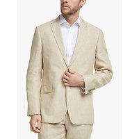 John Lewis Linen Regular Fit Suit Jacket, Stone