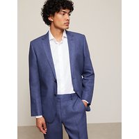 John Lewis Linen Regular Fit Suit Jacket, Indigo Blue