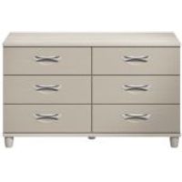 Juno Cashmere & White Elm Effect 6 Drawer Chest (H)710mm (W)1200mm (D)420mm