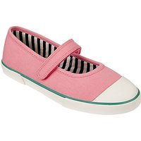 John Lewis Children's Mary Jane Stripe Lined Rip-Tape Pumps, Pink