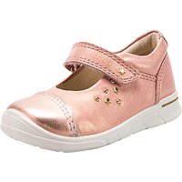 ECCO Children's Star Rip Tape Leather First Mary-Jane Shoes, Metallic Pink