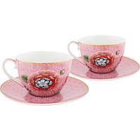PiP Studio Spring To Life Cup And Saucer, Set Of 2, Pink