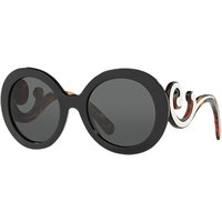 Prada PR 08TS Minimal Baroque Round Sunglasses, Black
