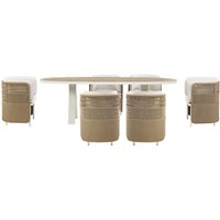 Ethimo Esedra 6 Seater Garden Dining Set, FSC-Certified (Teak), White