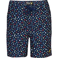 Lyle & Scott Boys' Dots Print Swim Shorts, Indigo/Multi