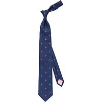 Thomas Pink Flamingo Woven Silk Tie, Navy/Pink