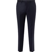 John Lewis Super 120s Wool Stripe Tailored Fit Suit Trousers, Navy