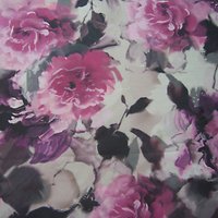 John Kaldor Sheer Photographic Rose Print Fabric, Pink/Grey