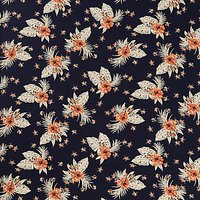 Montreux Fabrics Palm Leaf Print Jersey Fabric, Navy