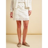 Modern Rarity Palm Lace Skirt, White