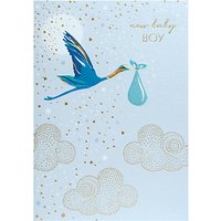 Sara Miller New Baby Boy Stork Greeting Card