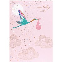 Sara Miller New Baby Girl Stork Greeting Card